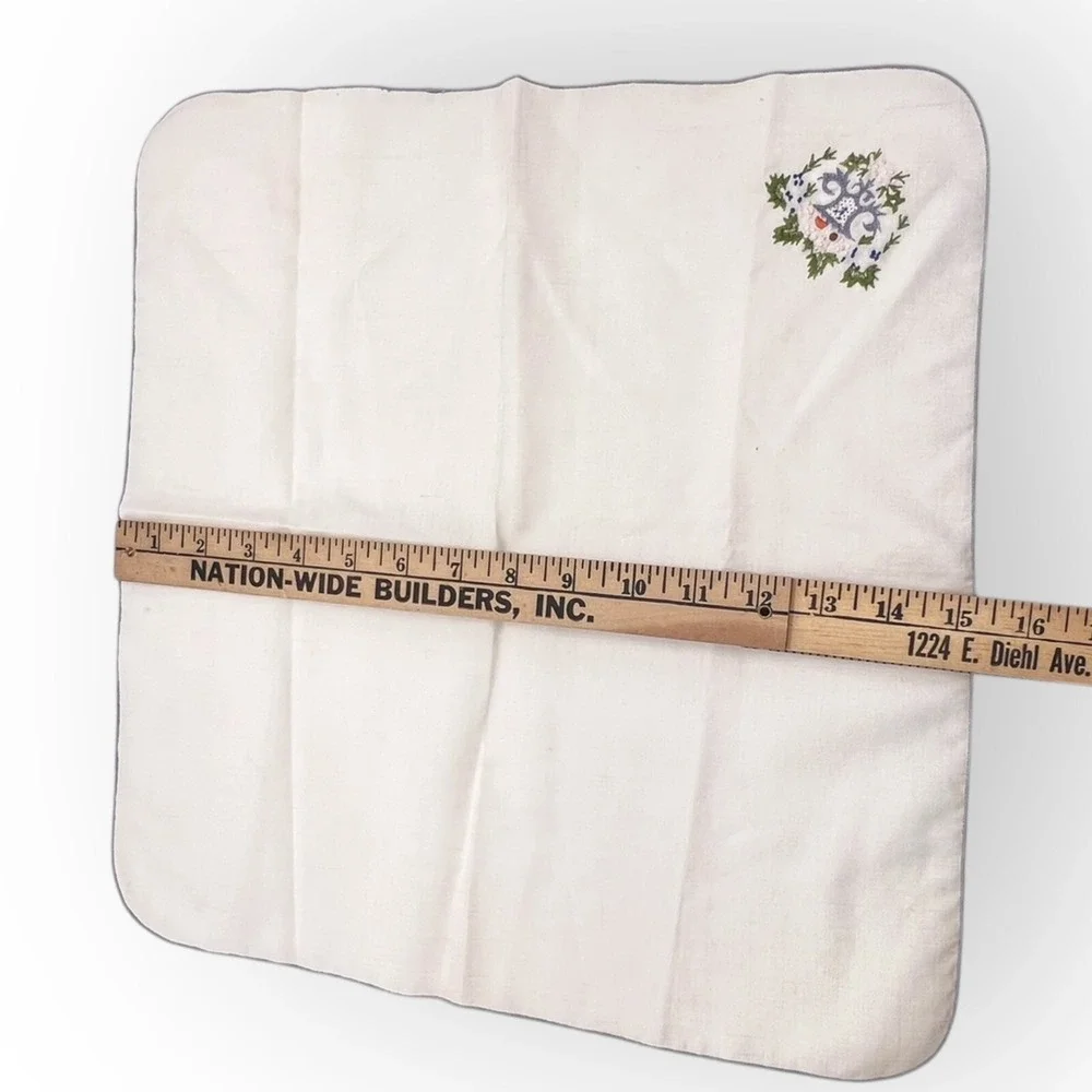 Vintage Set Of 2 Linen Embroider‎ Napkins  15